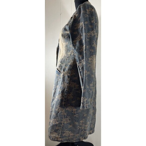 Jeanology Collection Denim Long Sleeve Jacket coat Closure Size 8 long trench - Picture 2 of 16